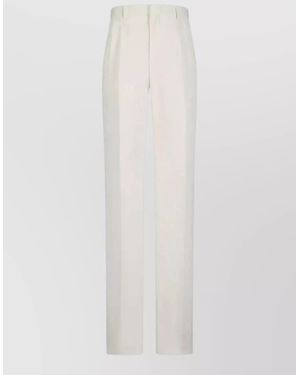Lardini Regular Drop Trousers Straight Leg Belt Loops - White