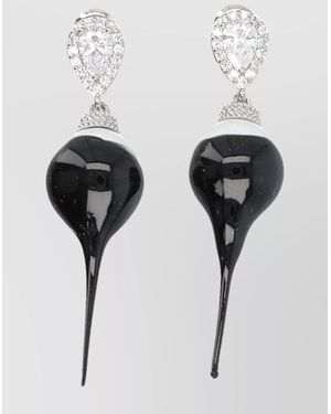 OTTOLINGER Pearl Drop Earrings Resin-Dipped Pendants - White