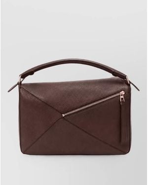Loewe Leather Puzzle Clutch Bag - Brown