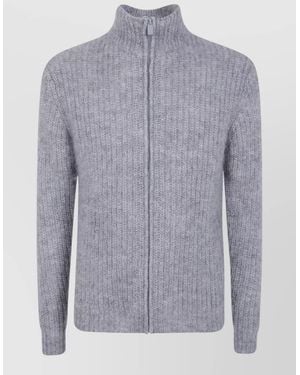Aspesi Mohair Wool Zip Up Jacket - Blue