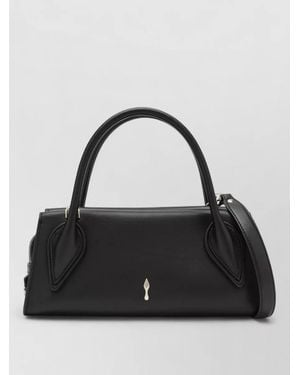 Christian Louboutin Structured Shoulder Bag Leather Top Handles - Black