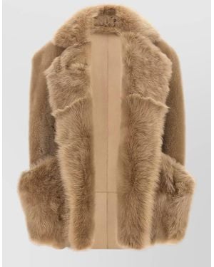Blancha Shearling Sleeveless Vest - Brown