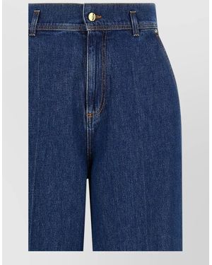 Alberta Ferretti Denim Straight-Leg Jeans - Blue