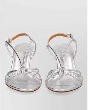 Aeyde Laminated Nappa Leather Sandals - Gray
