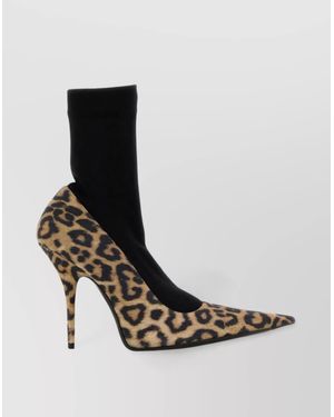 Balenciaga Printed Suede Sock Court Shoes - Black