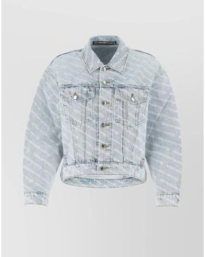 Alexander Wang Falling Back Denim Jacket With Adjustable Back Straps - Blue