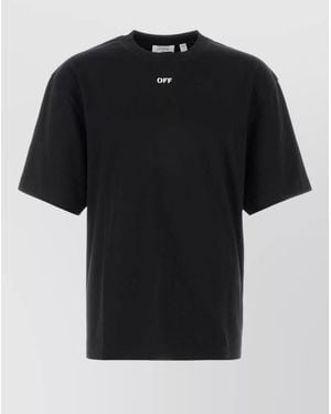 Off-White c/o Virgil Abloh Cotton Crew Neck Short Sleeve T-Shirt - Black