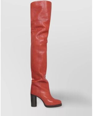 Isabel Marant Leather Over-The-Knee Boots - Red