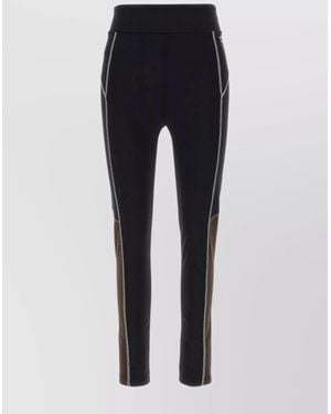 Fendi Leggings With Elastic Waistband And Stitching - Blue