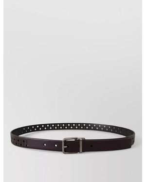 Dolce & Gabbana Perforated Leather Belt - White