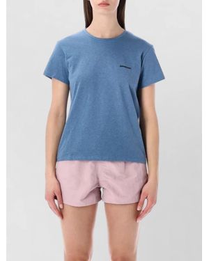 Patagonia P 6 Crewneck Short Sleeve Straight Hem T-Shirt - Blue