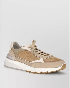 Brunello Cucinelli Leather Low-Top Sneakers - Natural