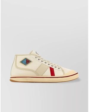 Bottega Veneta Canvas Sneakers Summer Contrast Stripe - Metallic
