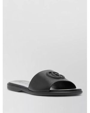 Gucci Flat Sole Open Toe Summer Slides - Black