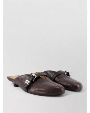 Ganni Sue Kitten Croco Sandals Synthetic Leather - Grey