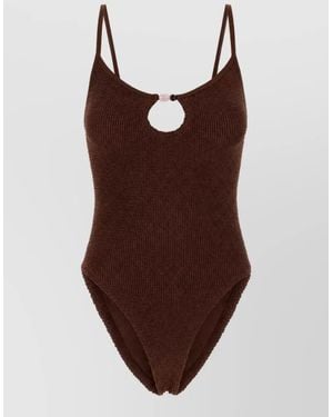 Hunza G Stretch Nylon Swimsuit - Brown