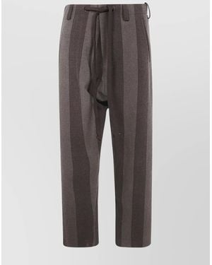 Uma Wang Striped Pants Featuring Pockets - Gray
