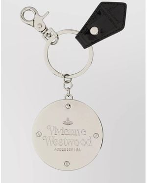 Vivienne Westwood Embossed Leather Orb Keychain Attachment Keyring - Multicolor