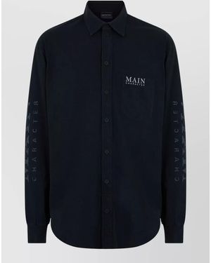 Balenciaga Loose-Fit Long-Sleeve Shirt - Blue