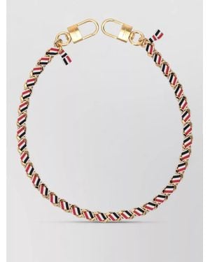 Thom Browne 63Cm Braided Chain Belt Goldtone Accents - Natural