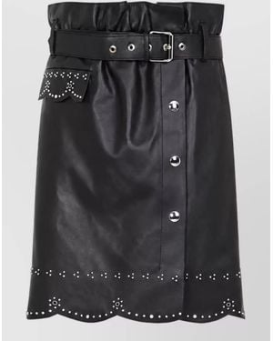 Marni Leather High-Rise Mini Skirt - Black