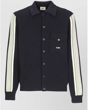 Autry Viscose Overshirt Long Sleeves Button Pocket - Blue