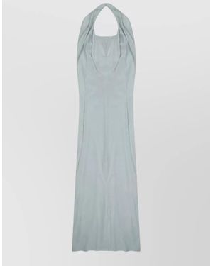 Alysi Silk V-Neck Maxi Dress - White