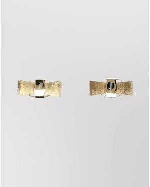 Ferragamo Bow Ribbon Textured Finish - Brown
