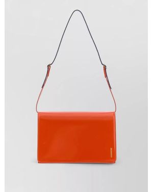 Jil Sander Small Leather File Crossbody Shoulder Bag - Red