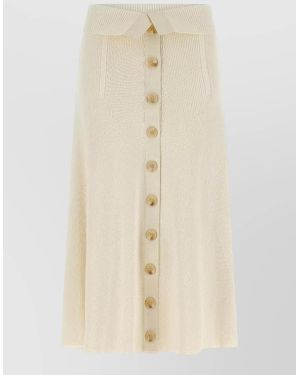 Zimmermann Rebellion A Line High Waist Midi Skirt - Natural