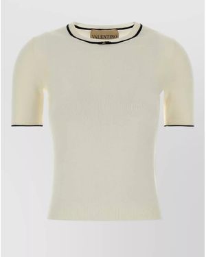Valentino Garavani Virgin Wool Knit T-Shirt - Natural
