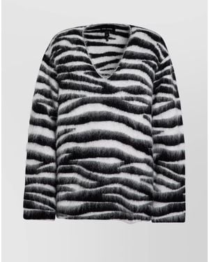 Marc Jacobs Zebra-Print Wool-Blend Sweatshirt - Black