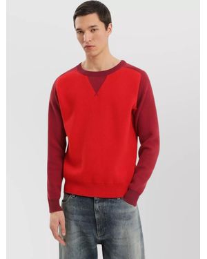 1989 STUDIO Colour Block Crew Neck Jumper - Red