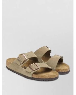 Birkenstock Slide Sandal Open Toe Textured Sole - Natural