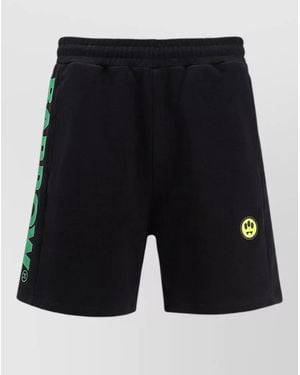 Barrow Cotton Bermuda Shorts Stitched Profiles Pockets - Black
