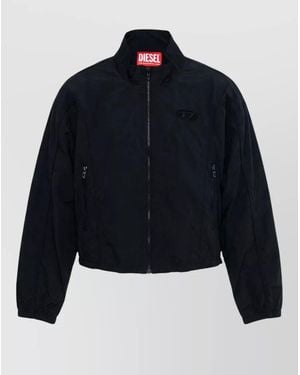 DIESEL High Collar Jacket Elastic Hem Cuffs Pockets - Blue