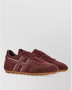 Hogan Leather Lace-Up Trainers - Brown