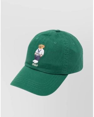 Ralph Lauren Logo Embroidered Curved Peak Cap Hat - Green
