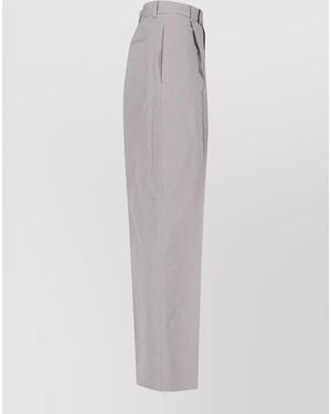 Jil Sander Straight Leg Trousers Pleated Front Pockets - White