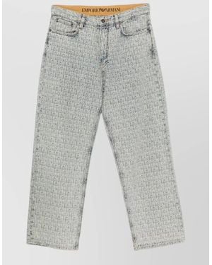 Emporio Armani Monogram Cotton Denim Jeans Five Pocket - Grey