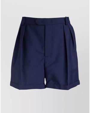 Bally Wool Blend Tailored Bermuda Shorts - Blue