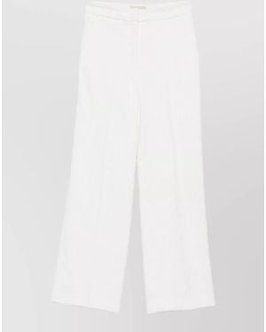 Via Masini 80 Ribbed Wide-Leg Trousers - White