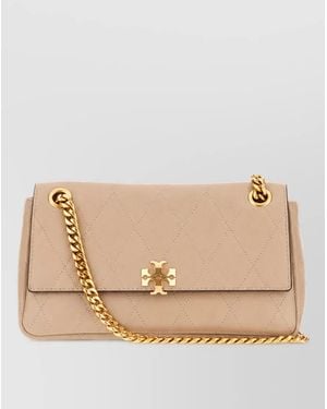 Tory Burch Eleanor Leather Clutch Bag - Natural