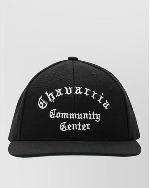 Willy Chavarria Curved Brim Structured Logo Baseball Hat - Black