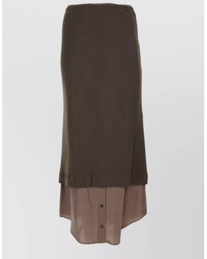 Alysi A-Line Skirt - Brown