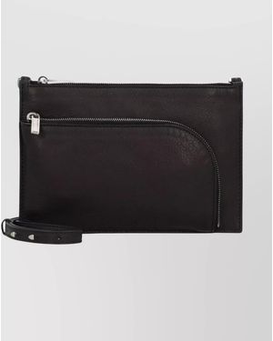 Rick Owens Leather Messenger Bag Adjustable Strap - Black