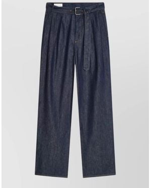 Dries Van Noten Wide Leg Jeans Trousers Self Tie Belt - Blue