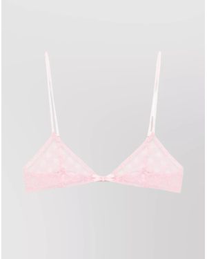 Gucci Bow Detailing Lace Lingerie Bra - Pink