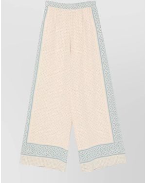 Ermanno Scervino Geometric Print High Waist Wide Leg Pants - White