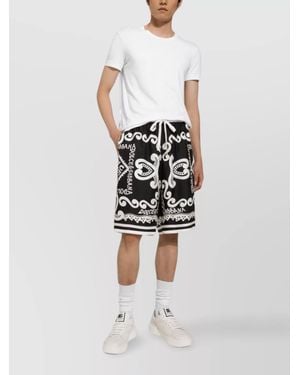 Dolce & Gabbana Graphic Print Silk Shorts - White
